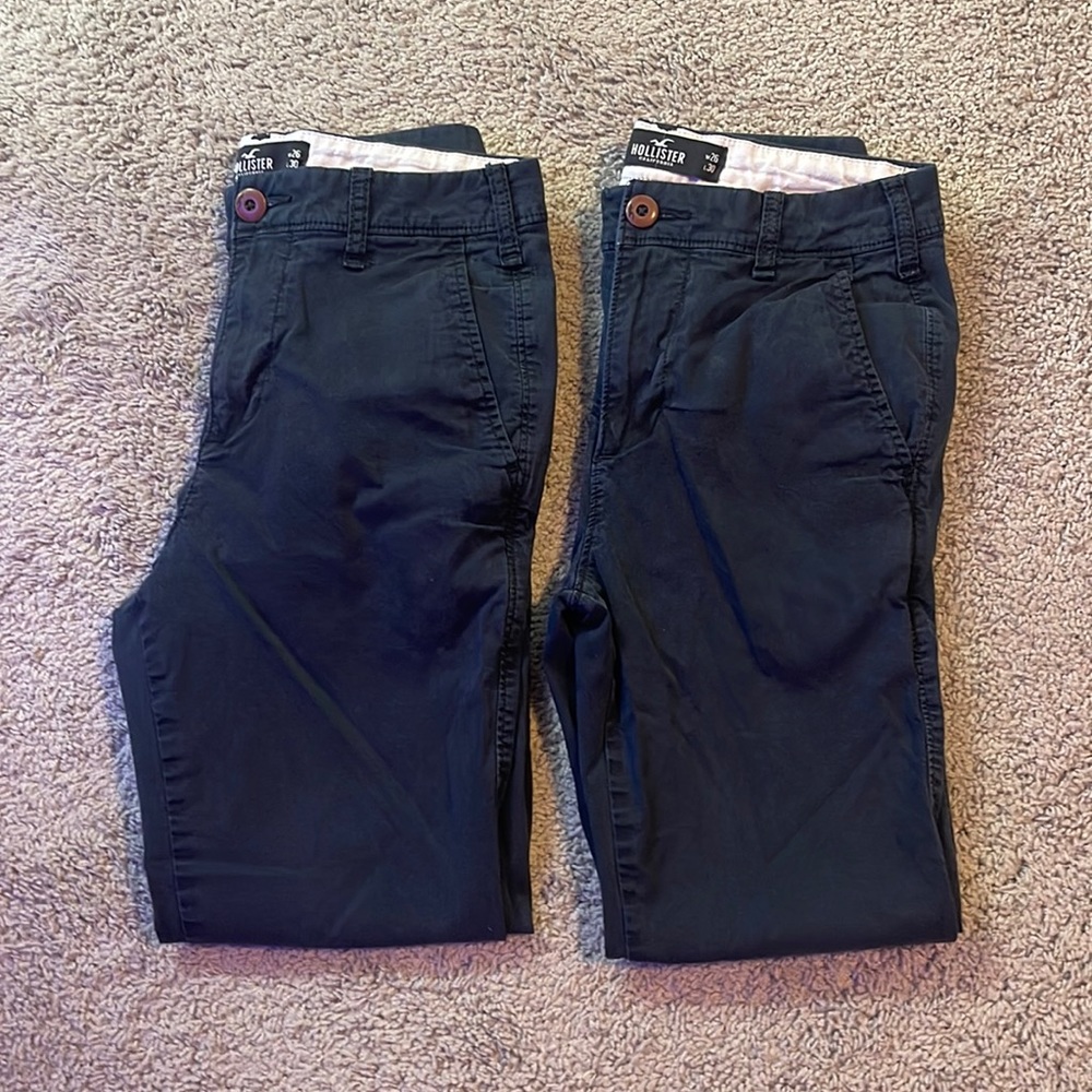 Bundle of Mens Hollister Chino Pants, W26 x L30, Black